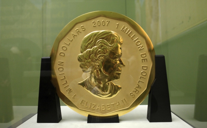 Bild der Goldmünze „Big Maple Leaf“: Seit 2017 ist die Münze aus dem Berliner Bode-Museum spurlos verschwunden.