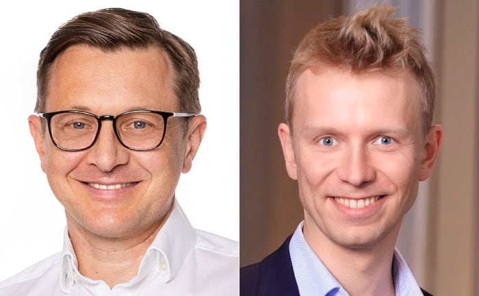 Worksurance-Chef Christian Schwalb (links) und Bastian Knutzen, Geschäftsführer der Emil Group