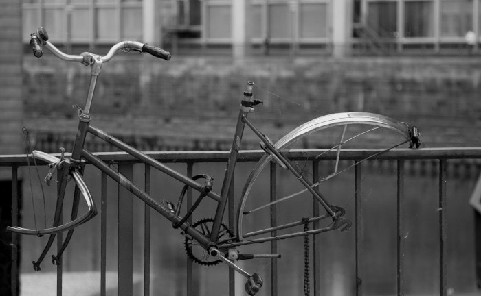 Reste eines (zum Teil) gestohlenen Fahrrads