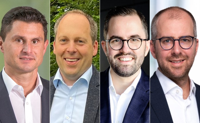 Von links nach rechts: Stefan Daehne (ADAC Autoversicherung), Florian Hüneburg (VPV), York-Alexander Dornhof (Gothaer) und Moritz Scheckenbach (Aon)