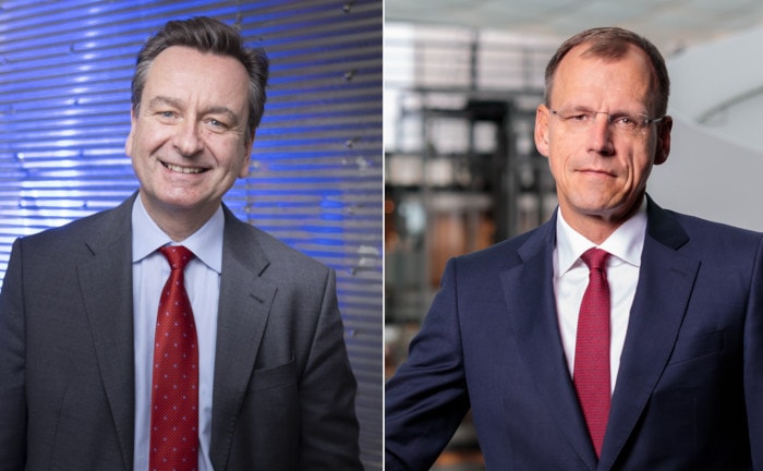 Konzernchefs: Joachim Wenning (links, Munich Re) und Torsten Leue (Talanx)