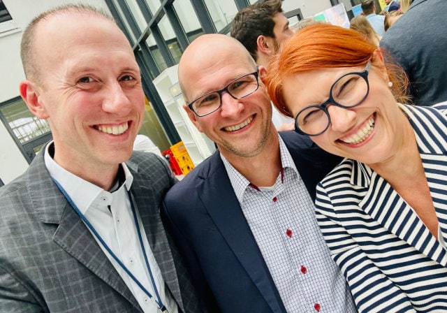 bAV-Flüsterin und Maklerin Cordula Vis-Paulus mit den Pfefferminzia-Leuten Philipp Achten (links) und Andreas Harms