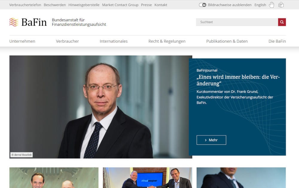 Läuft offenbar wieder: Internet-Auftritt der Bafin