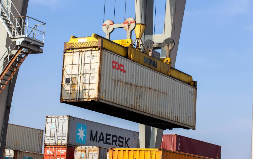 Containerumschlag im Hafen von Mannheim: Der Handel trug zur steigenden Zahl an Insolvenzen bei