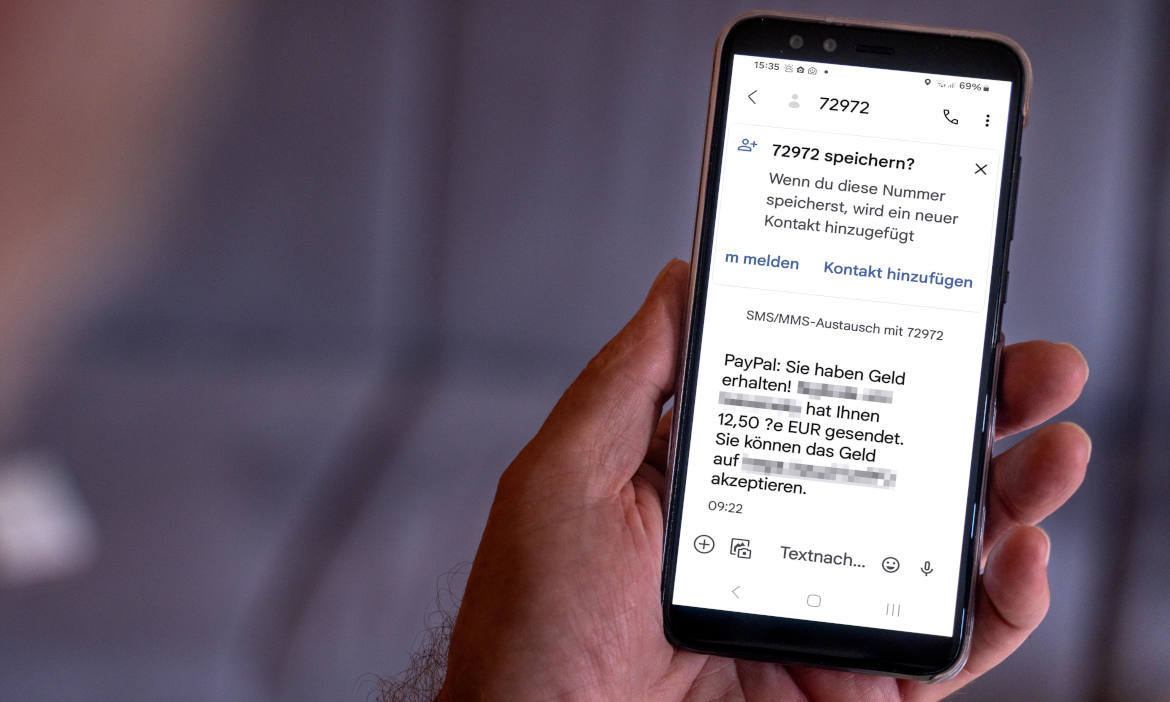 Cyberangriffe per Textnachricht: Cyberkriminelle wollen einen Paypal-Kunden reinlegen
