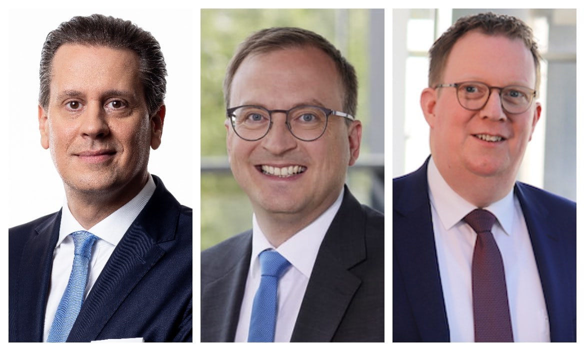 Freuen sich über die steigende Überschussbeteiligung (v.l.): Roberto Svenda, Inter, Oliver Horn, Ergo Vorsorge, und Olaf Schmitz, VPV.