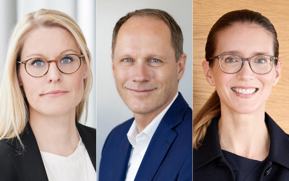 Allianz-Manager: Katja de la Viña (links), Ruedi Kubat, Laura Gersch