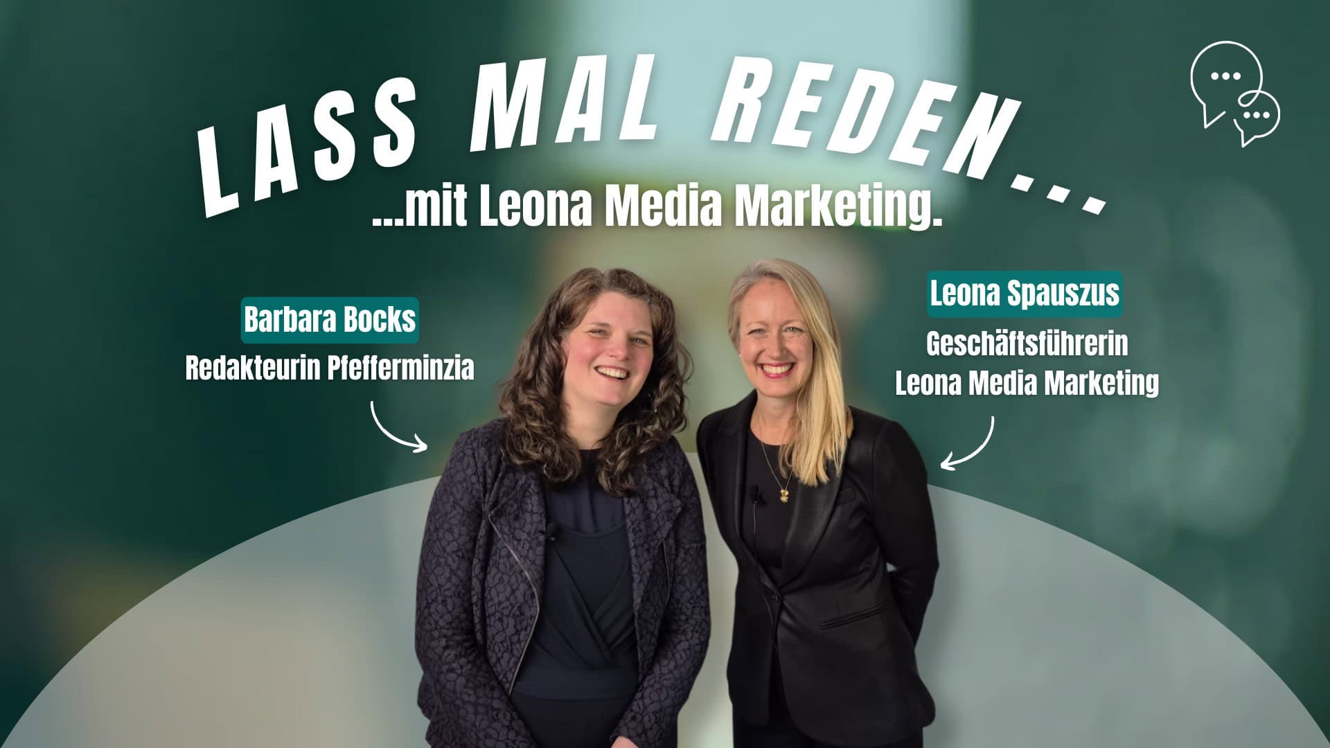 Pfefferminzia-Redakteurin Barbara Bocks (links) und Leona Spauszus, Geschäftsführerin Leona Media Marketing (rechts)
